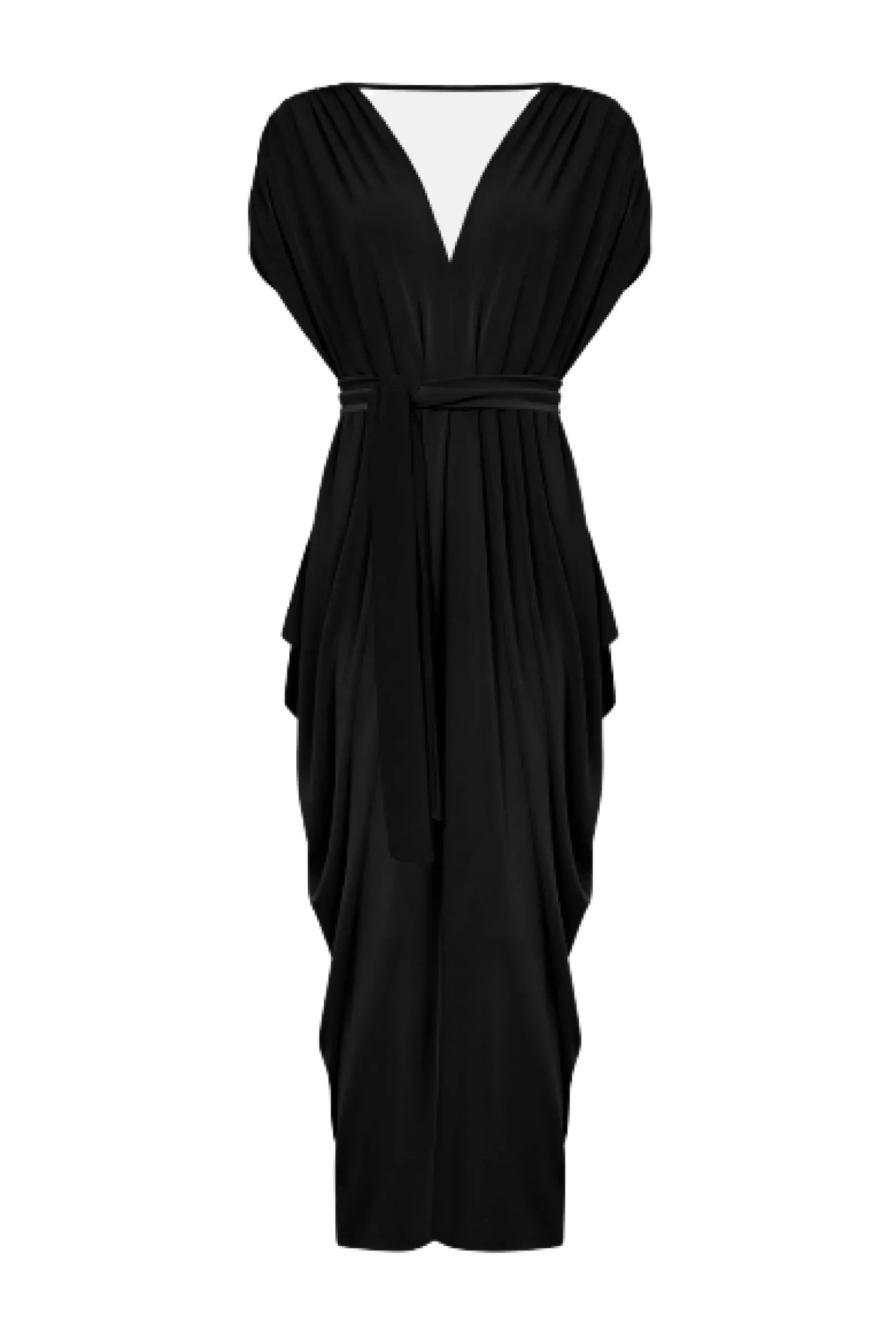 James Lakeland Batwing Pleated Maxi Dress Black