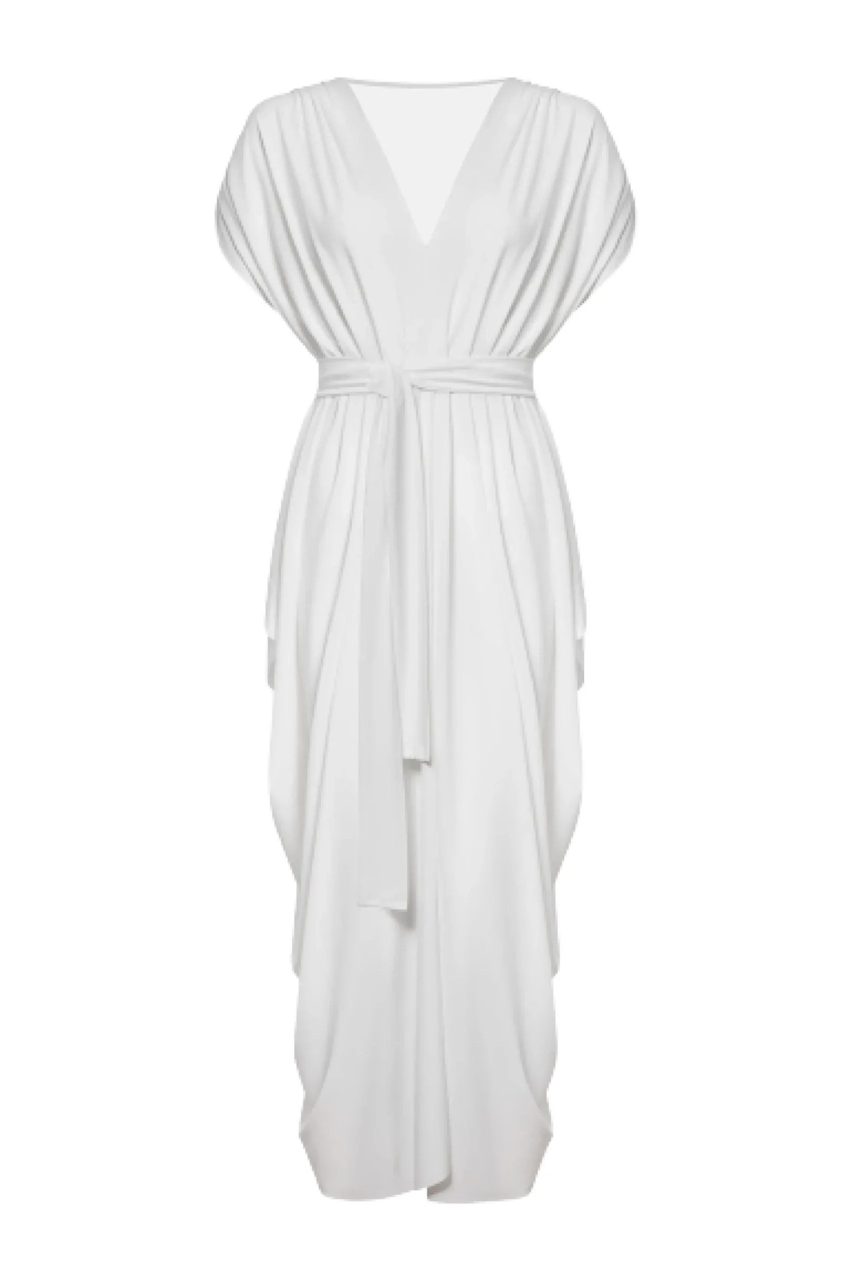 James Lakeland Batwing Pleated Maxi Dress Cream