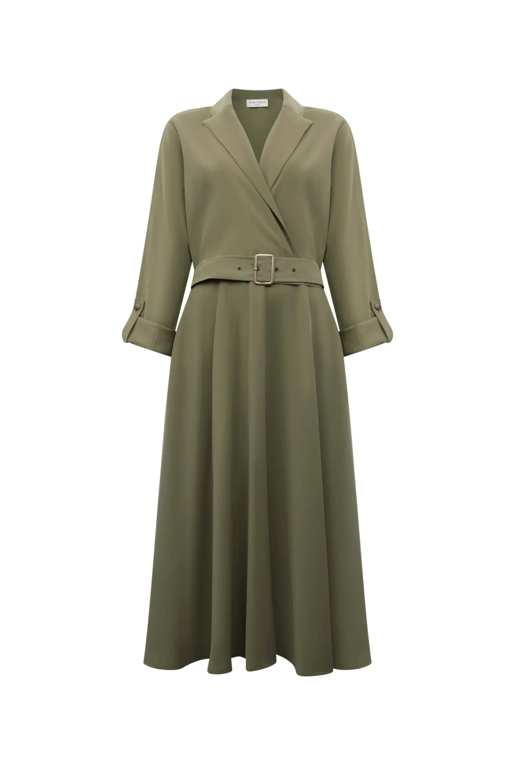 James Lakeland Belted Green Suit Midi Dress