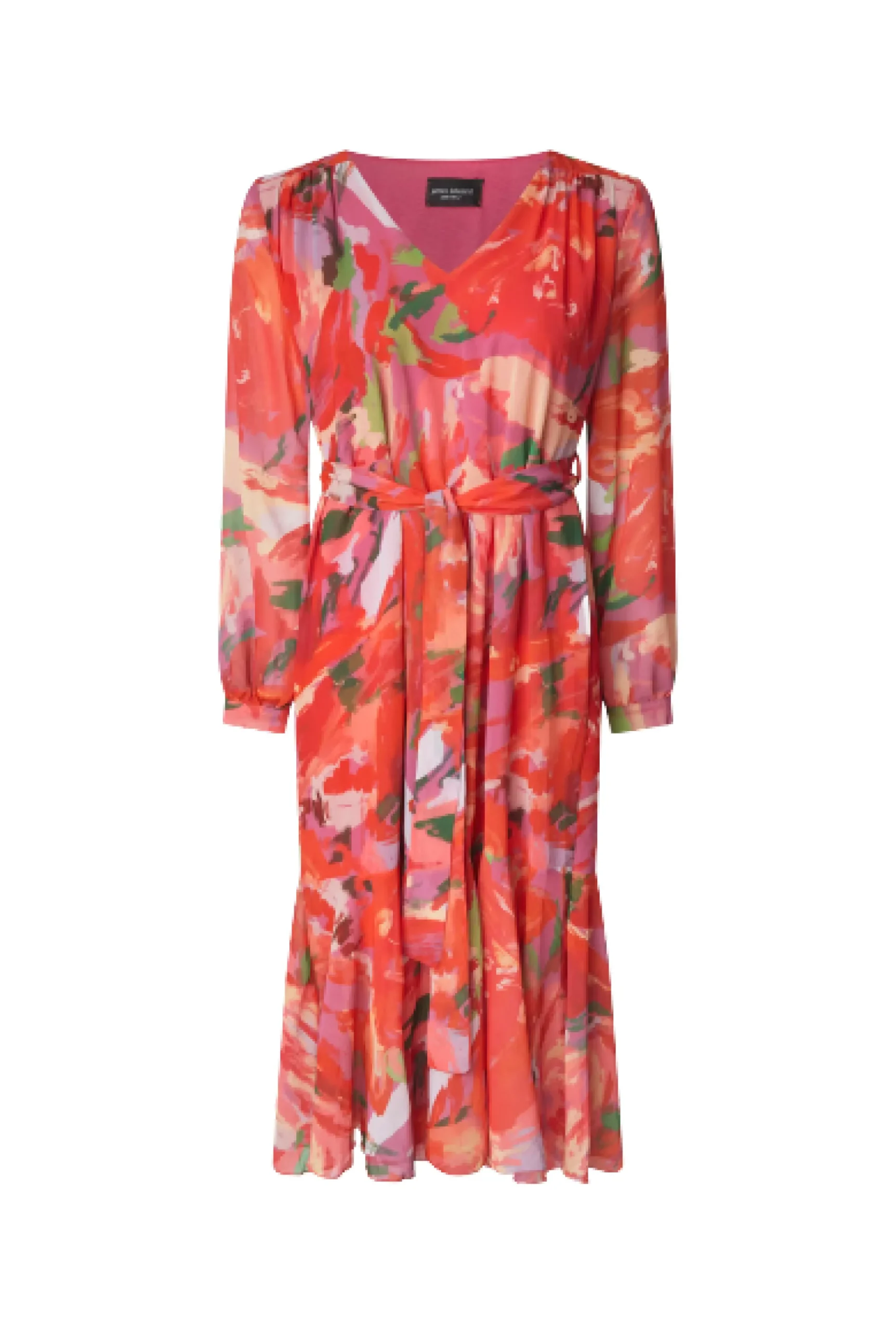 James Lakeland Belted Midi Dress Red