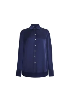 James Lakeland Blue Satin Finish Shirt