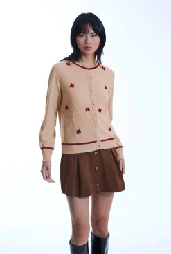 James Lakeland Bow Detail Camel Cardigan