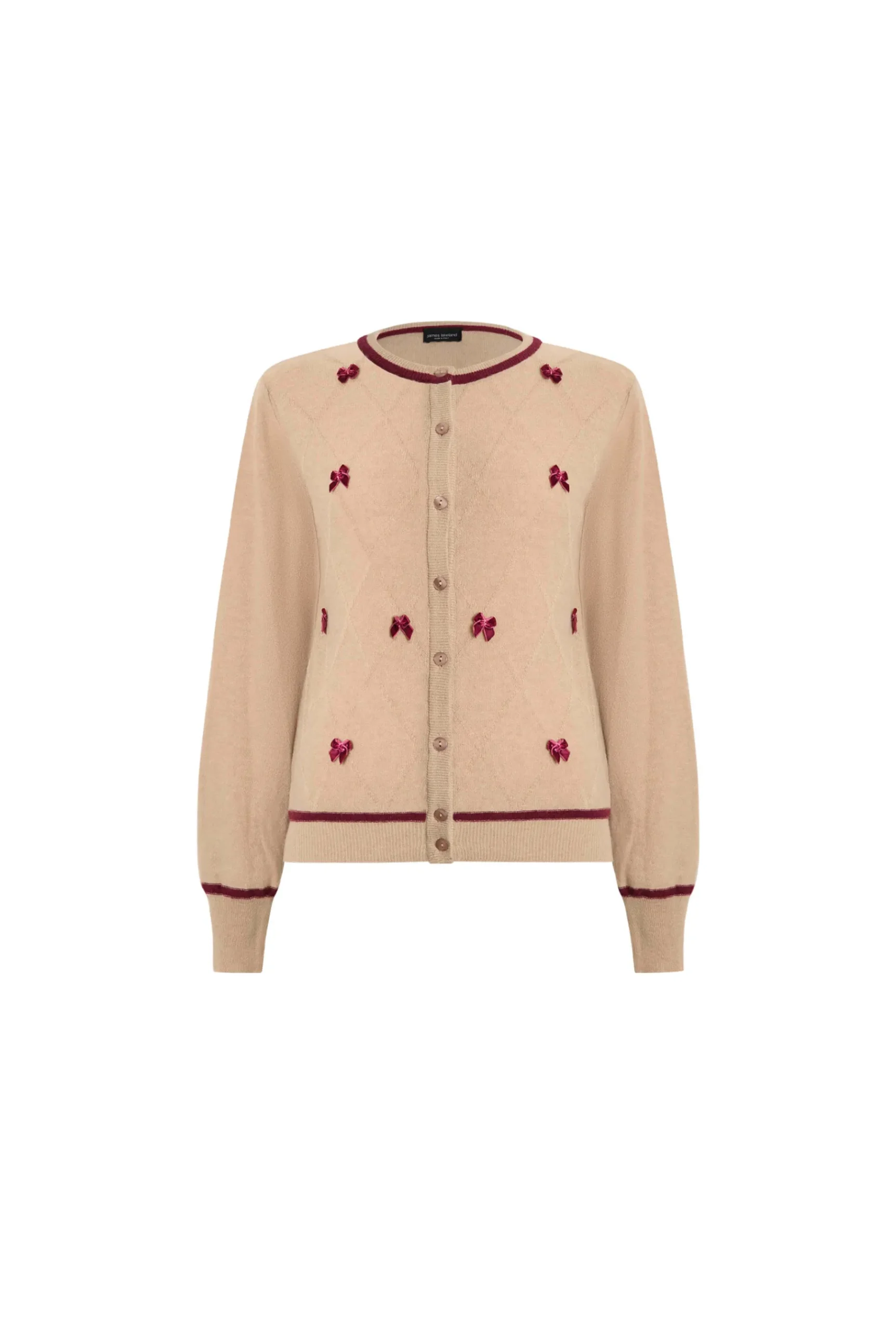 James Lakeland Bow Detail Camel Cardigan