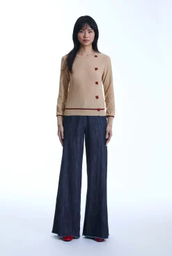 James Lakeland Bow Detail Camel Jumper