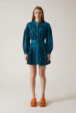 James Lakeland Broderie Dress Navy
