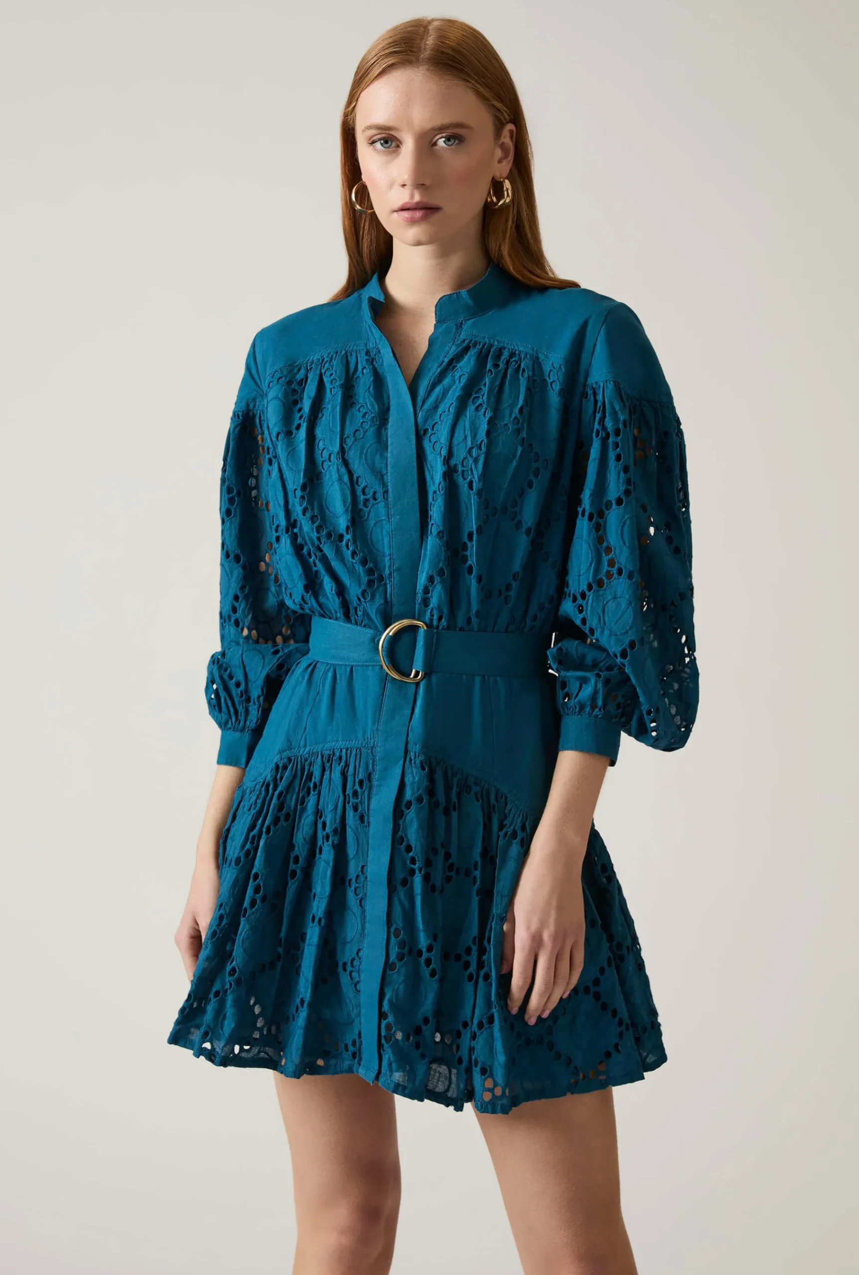James Lakeland Broderie Dress Navy