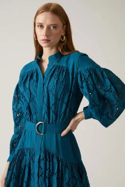 James Lakeland Broderie Dress Navy
