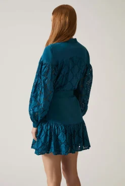 James Lakeland Broderie Dress Navy