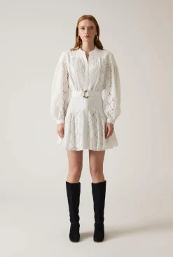 James Lakeland Broderie Dress White