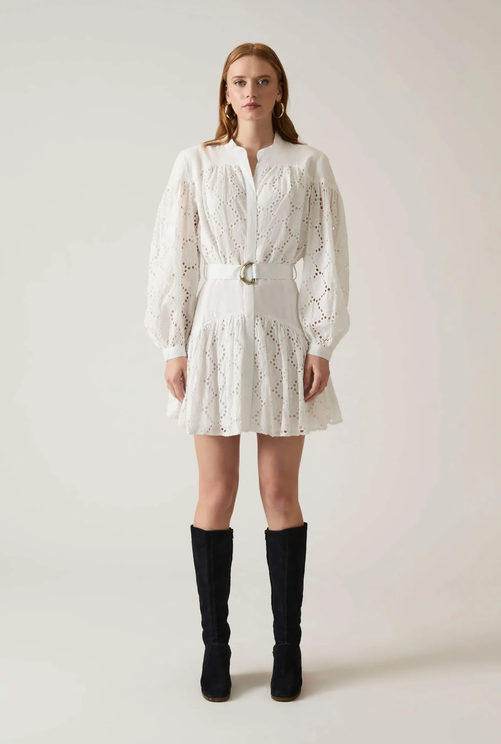 James Lakeland Broderie Dress White