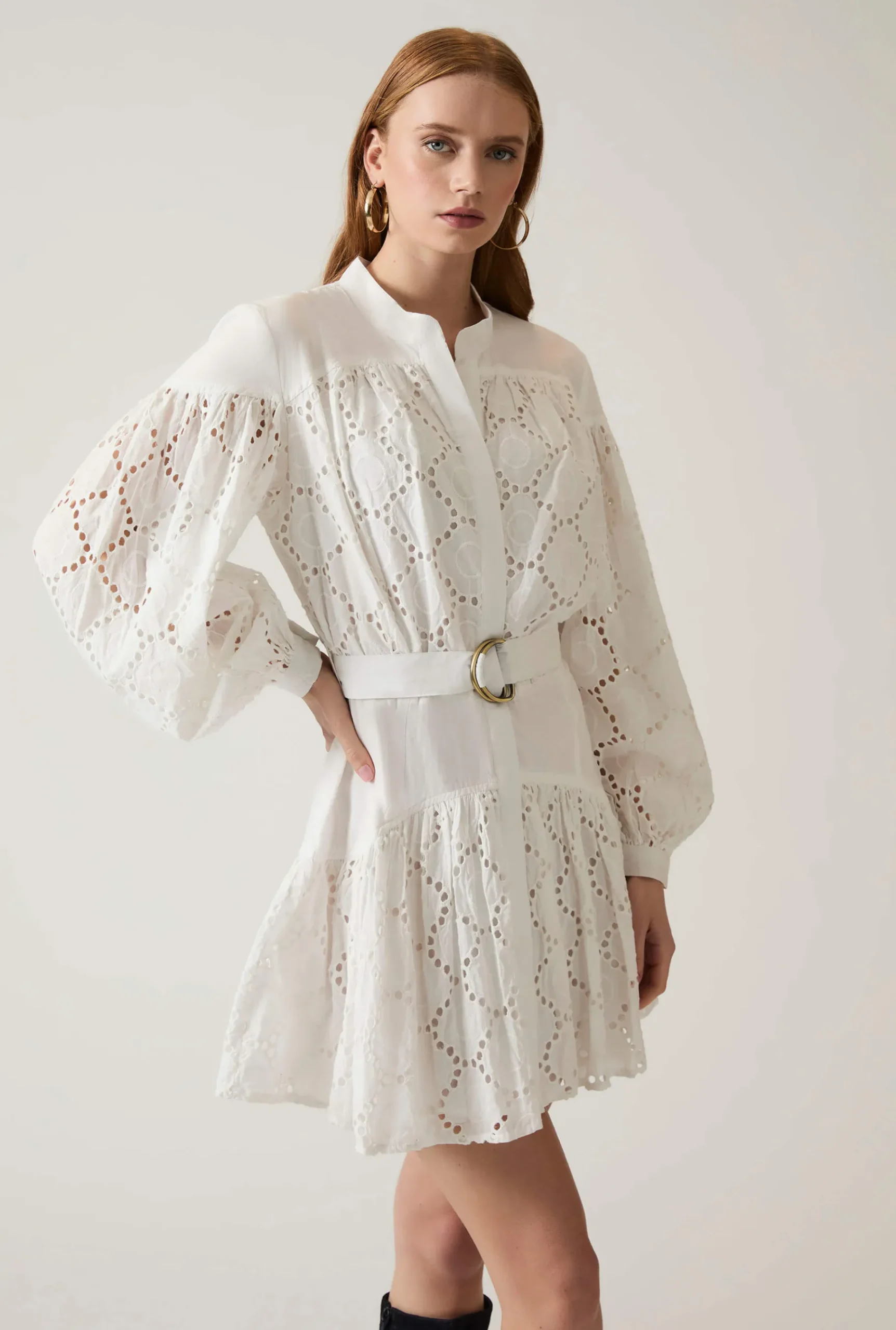 James Lakeland Broderie Dress White