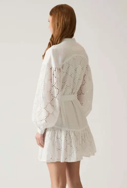 James Lakeland Broderie Dress White