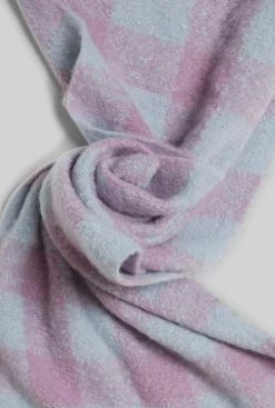 James Lakeland Buffalo Check Pattern Scarf Pink