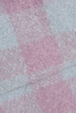 James Lakeland Buffalo Check Pattern Scarf Pink
