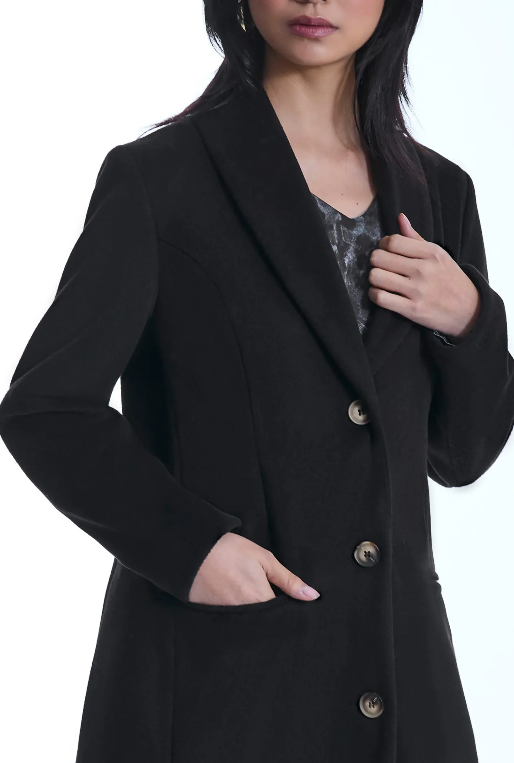 James Lakeland Button Black Coat
