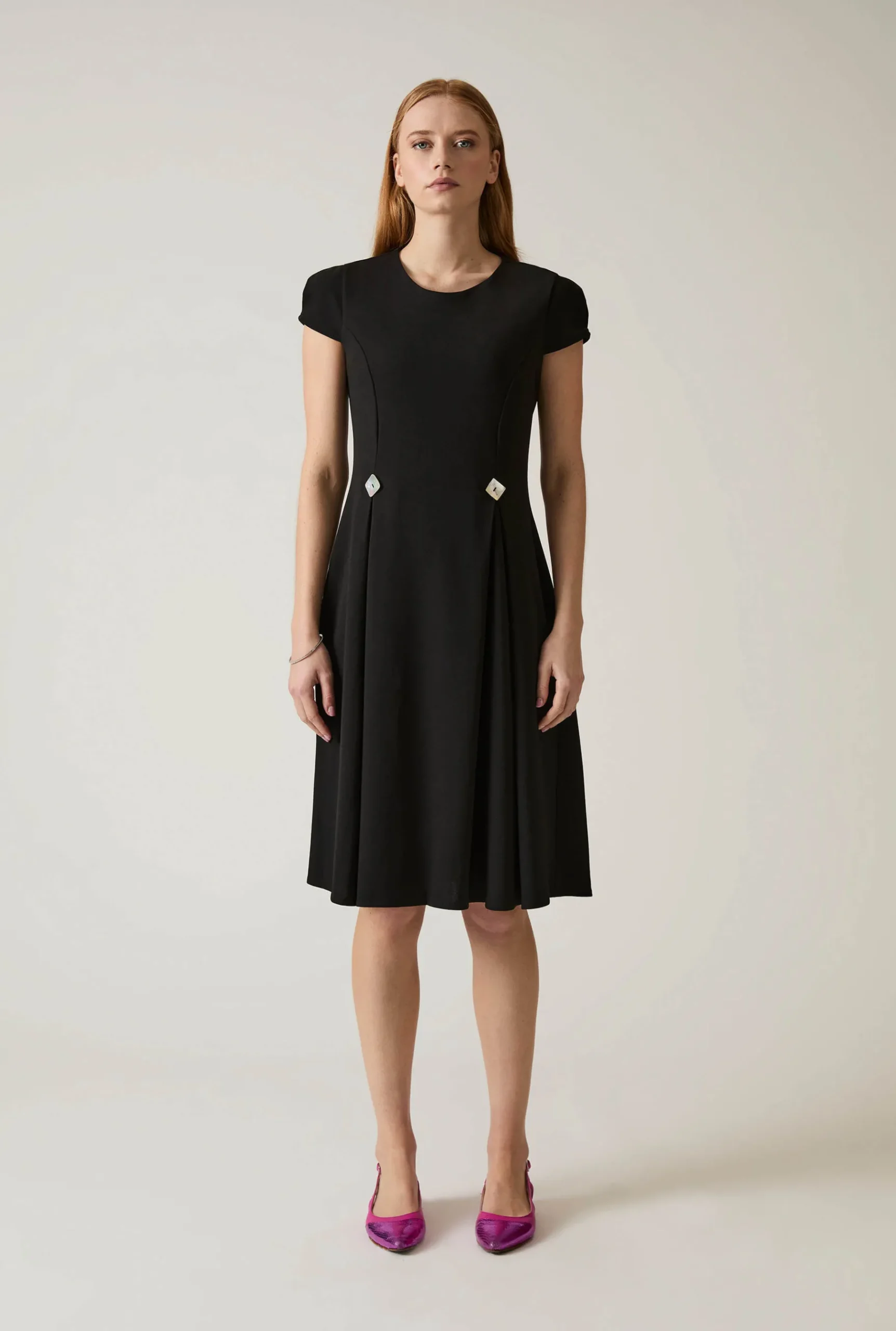 James Lakeland Button Black Dress