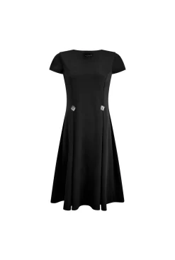 James Lakeland Button Black Dress