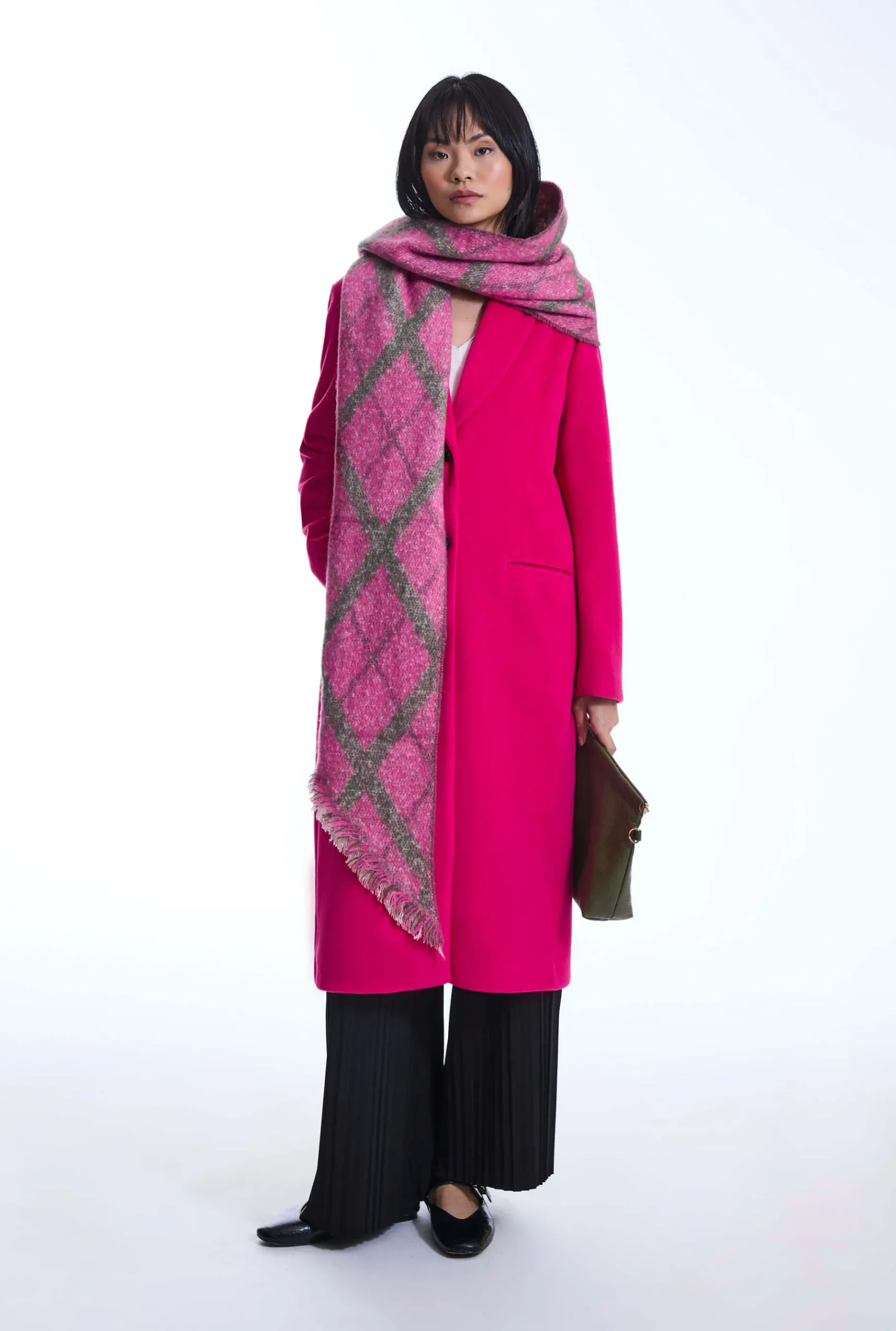 James Lakeland Button Fuchsia Coat