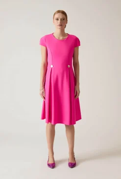 James Lakeland Button Fuchsia Dress