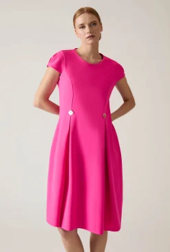 James Lakeland Button Fuchsia Dress