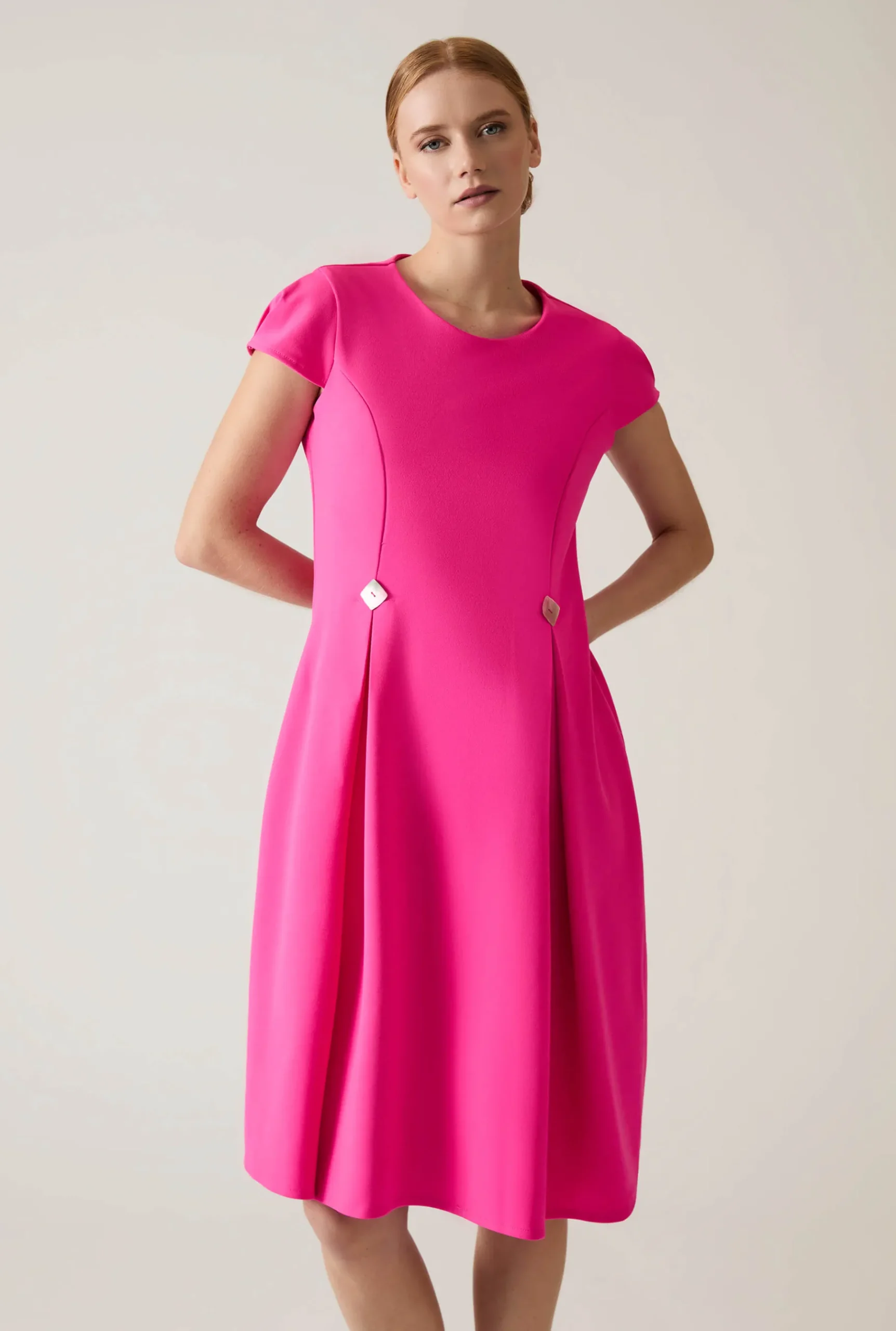 James Lakeland Button Fuchsia Dress