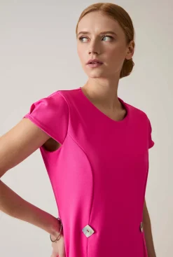 James Lakeland Button Fuchsia Dress