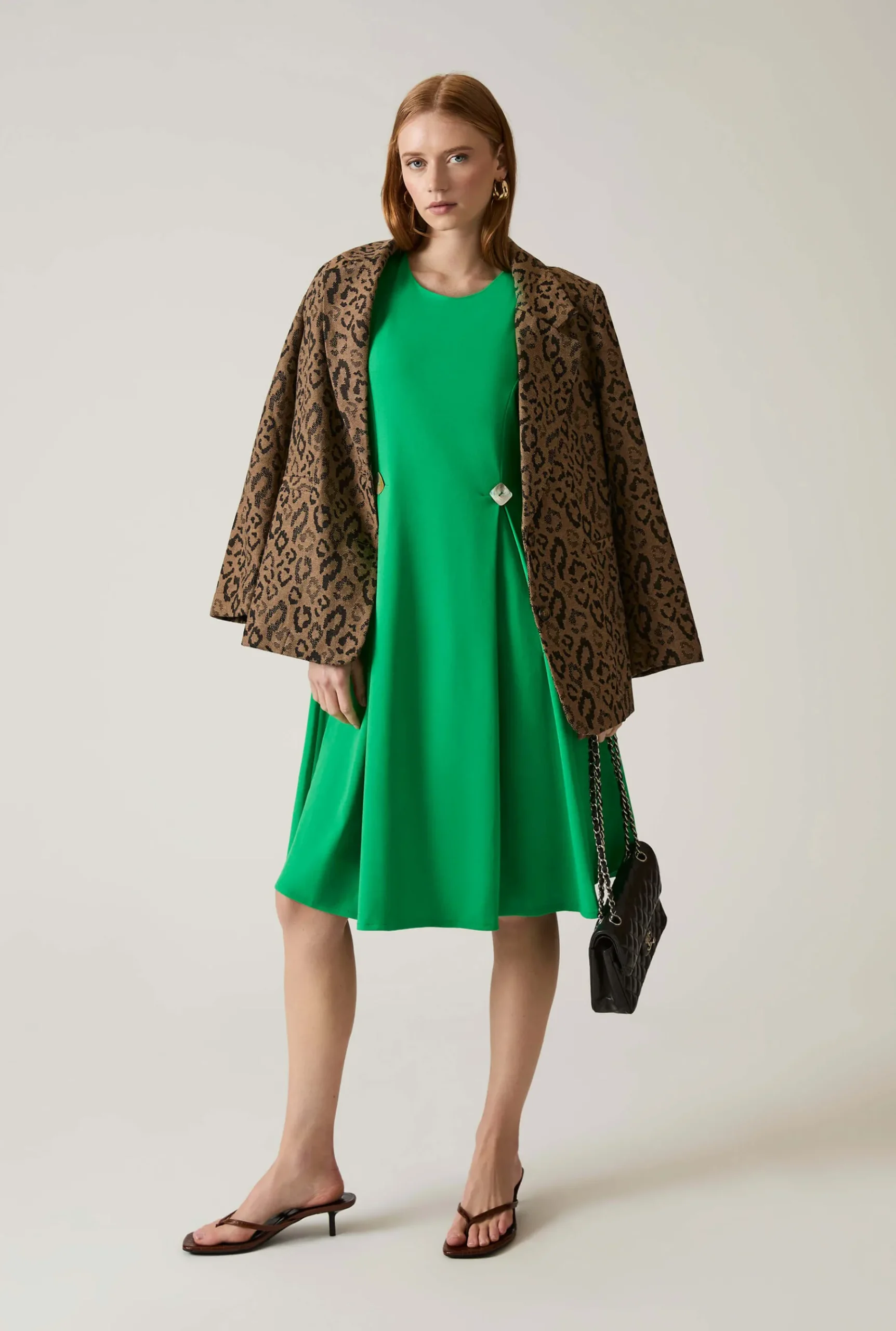 James Lakeland Button Green Dress