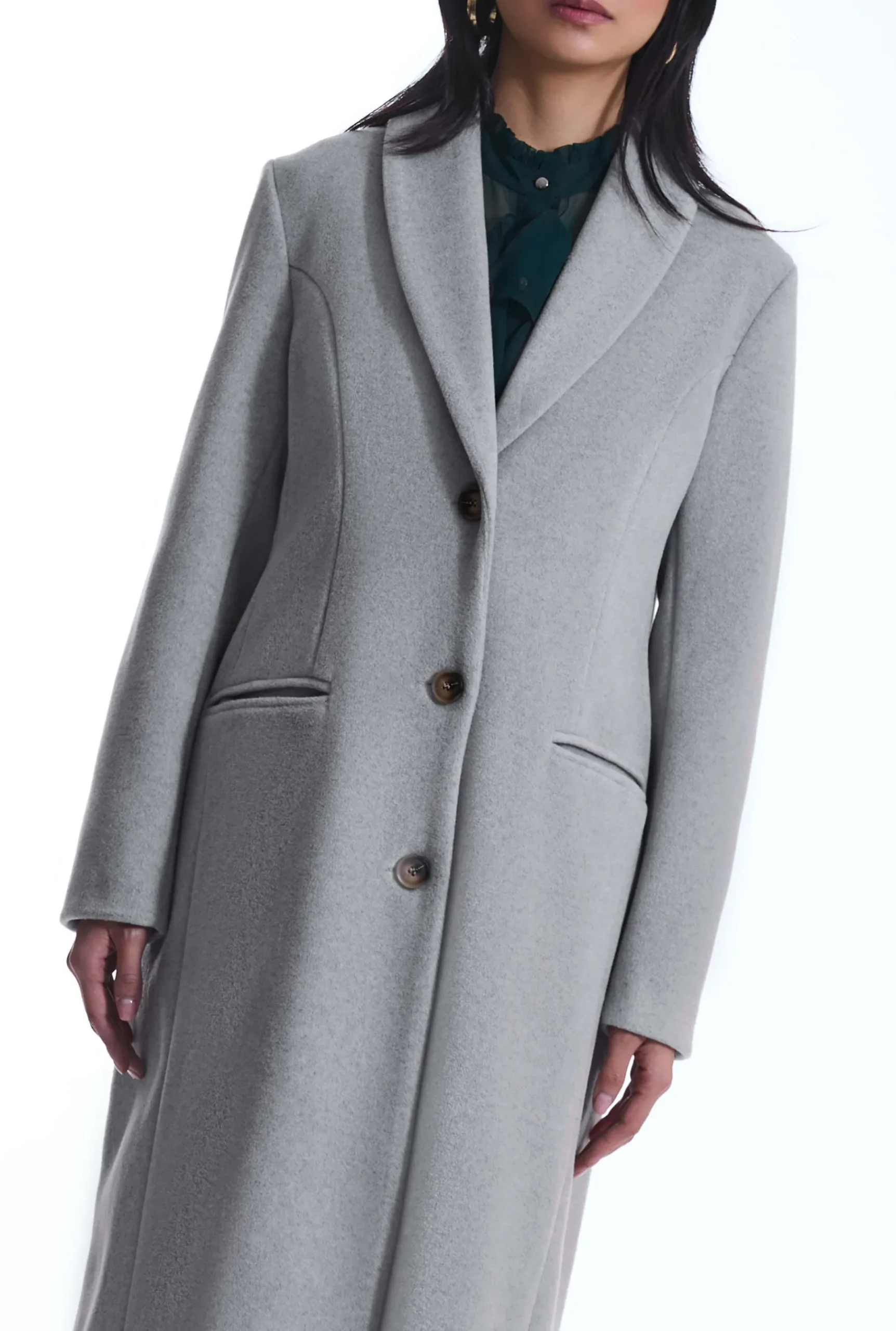 James Lakeland Button Grey Coat