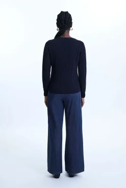 James Lakeland Cable Knit Jumper Navy