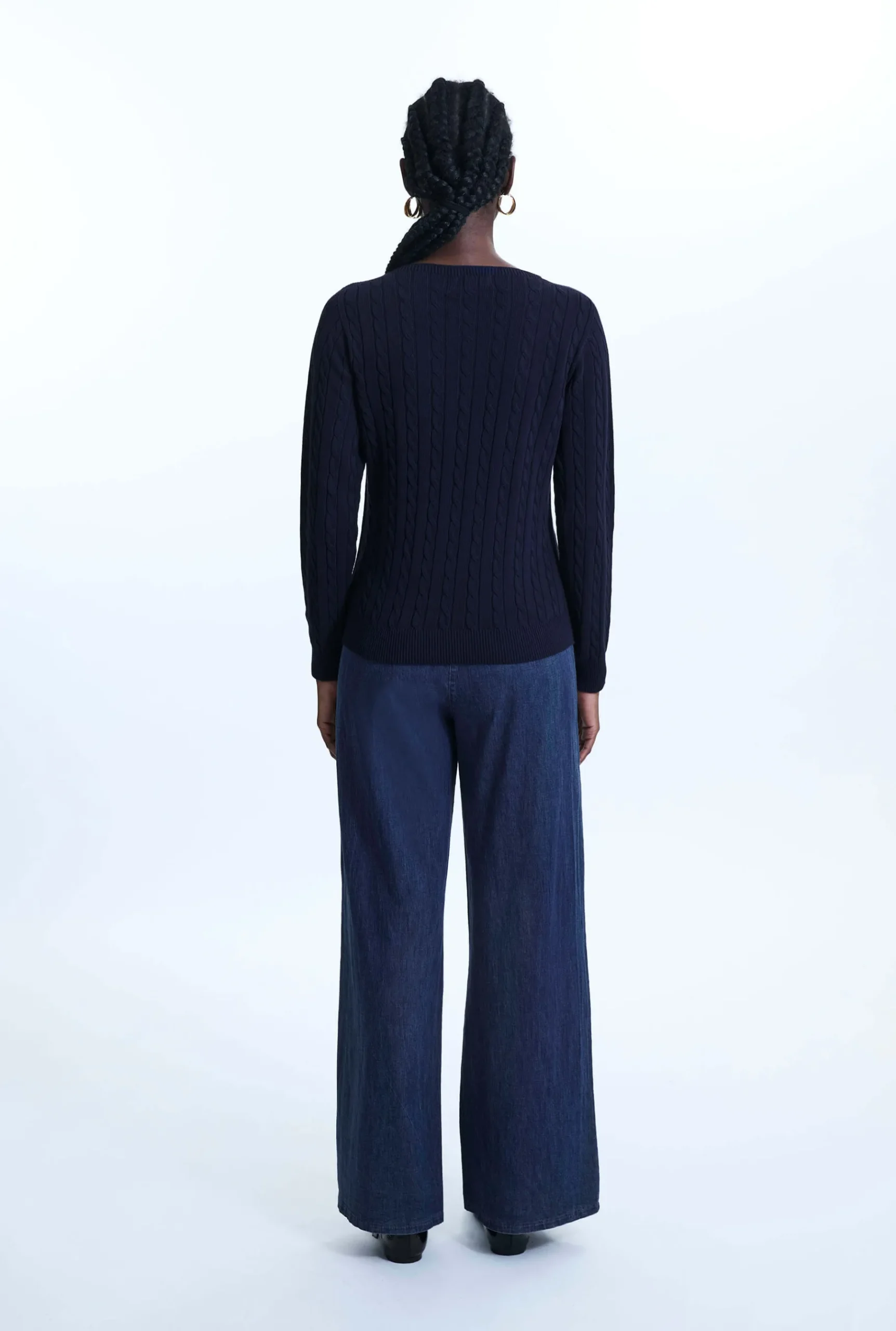 James Lakeland Cable Knit Jumper Navy