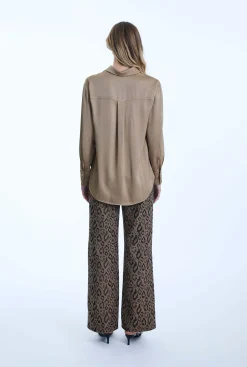 James Lakeland Camel Satin Finish Shirt