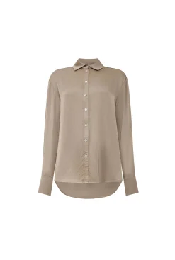James Lakeland Camel Satin Finish Shirt