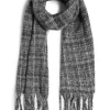 James Lakeland Check Detail Blanket Scarf Black