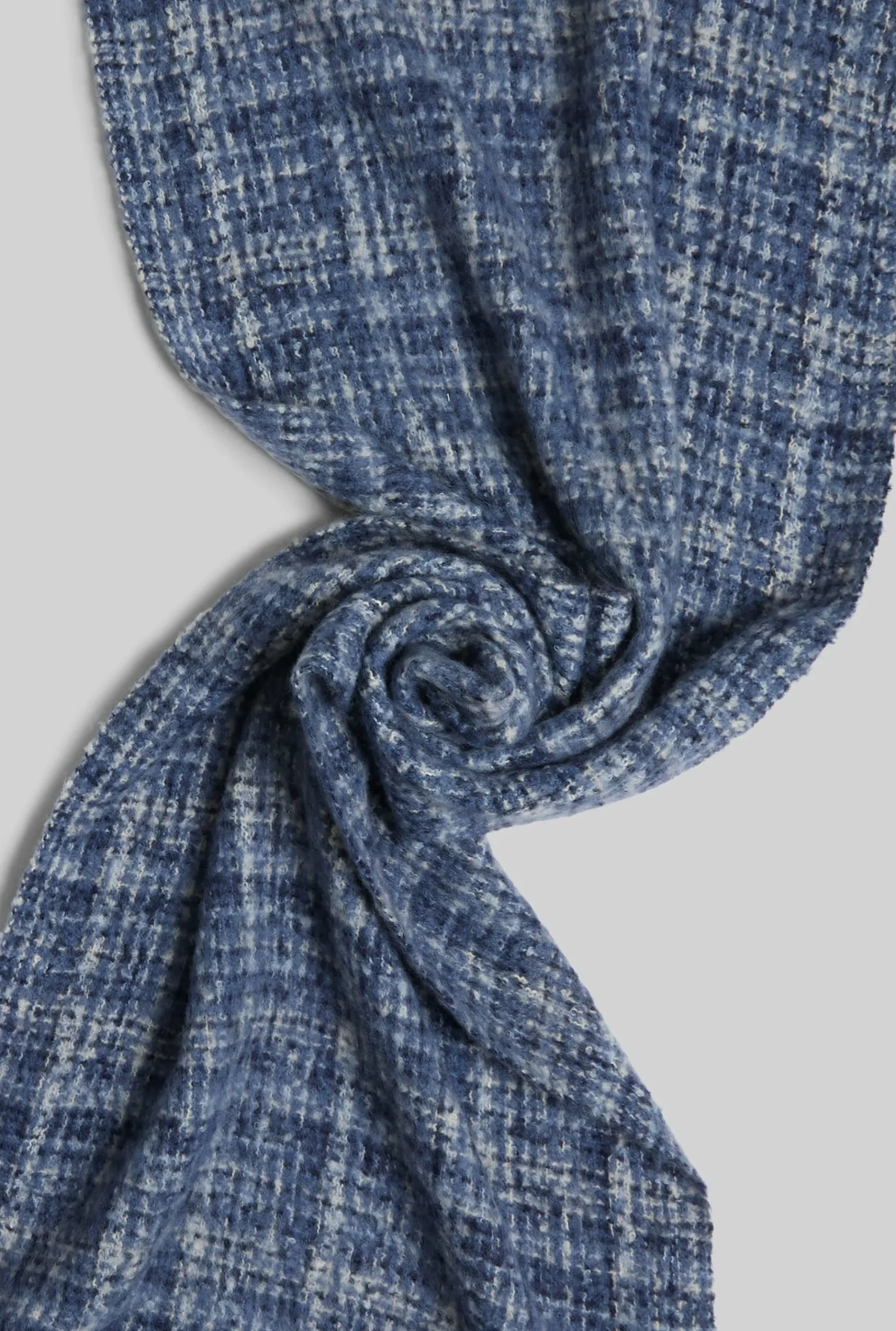James Lakeland Check Detail Blanket Scarf Blue