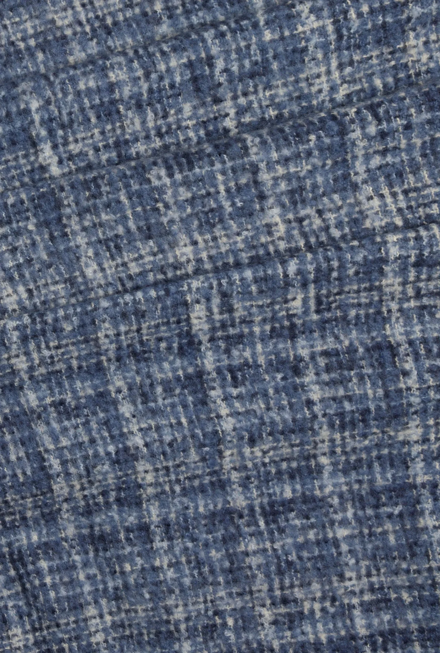 James Lakeland Check Detail Blanket Scarf Blue
