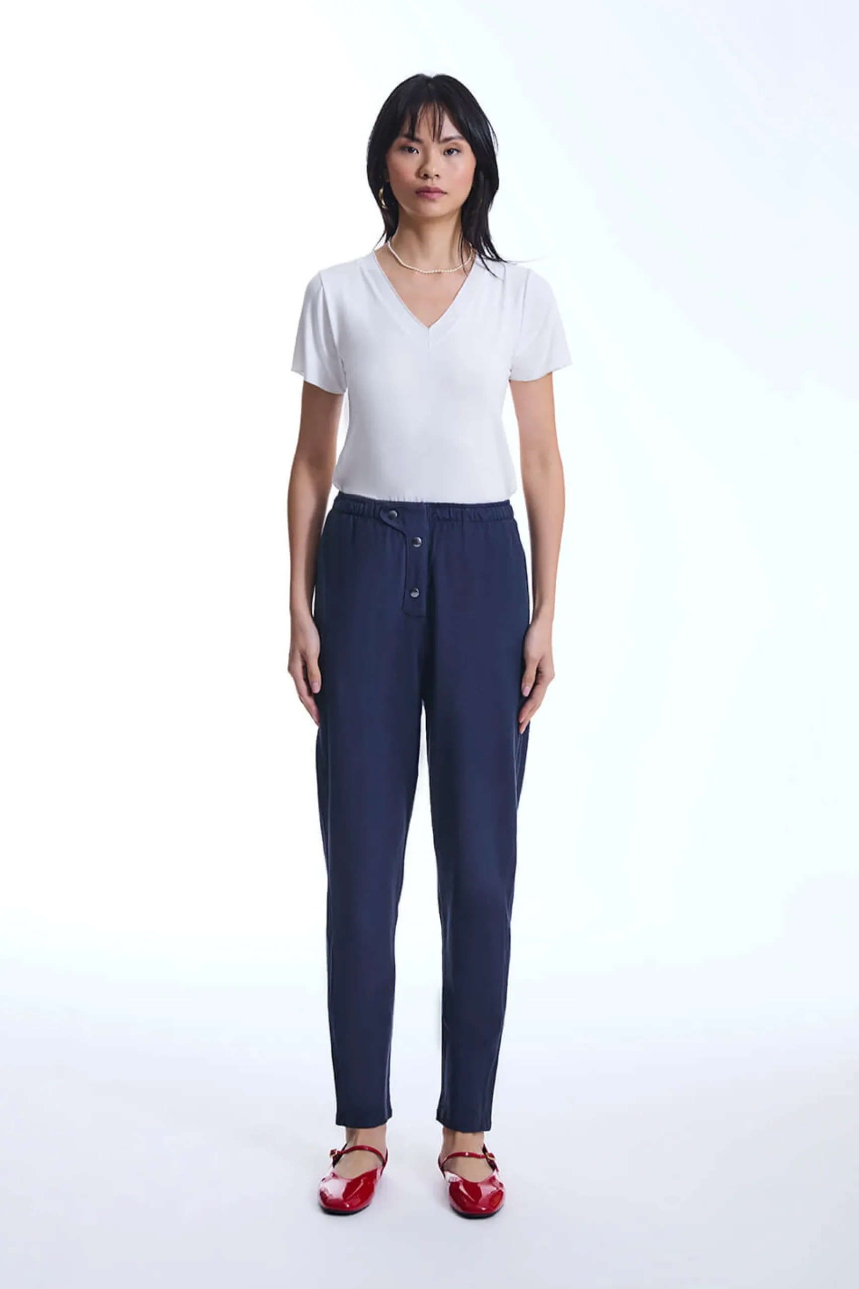 James Lakeland Cotton Navy Trousers