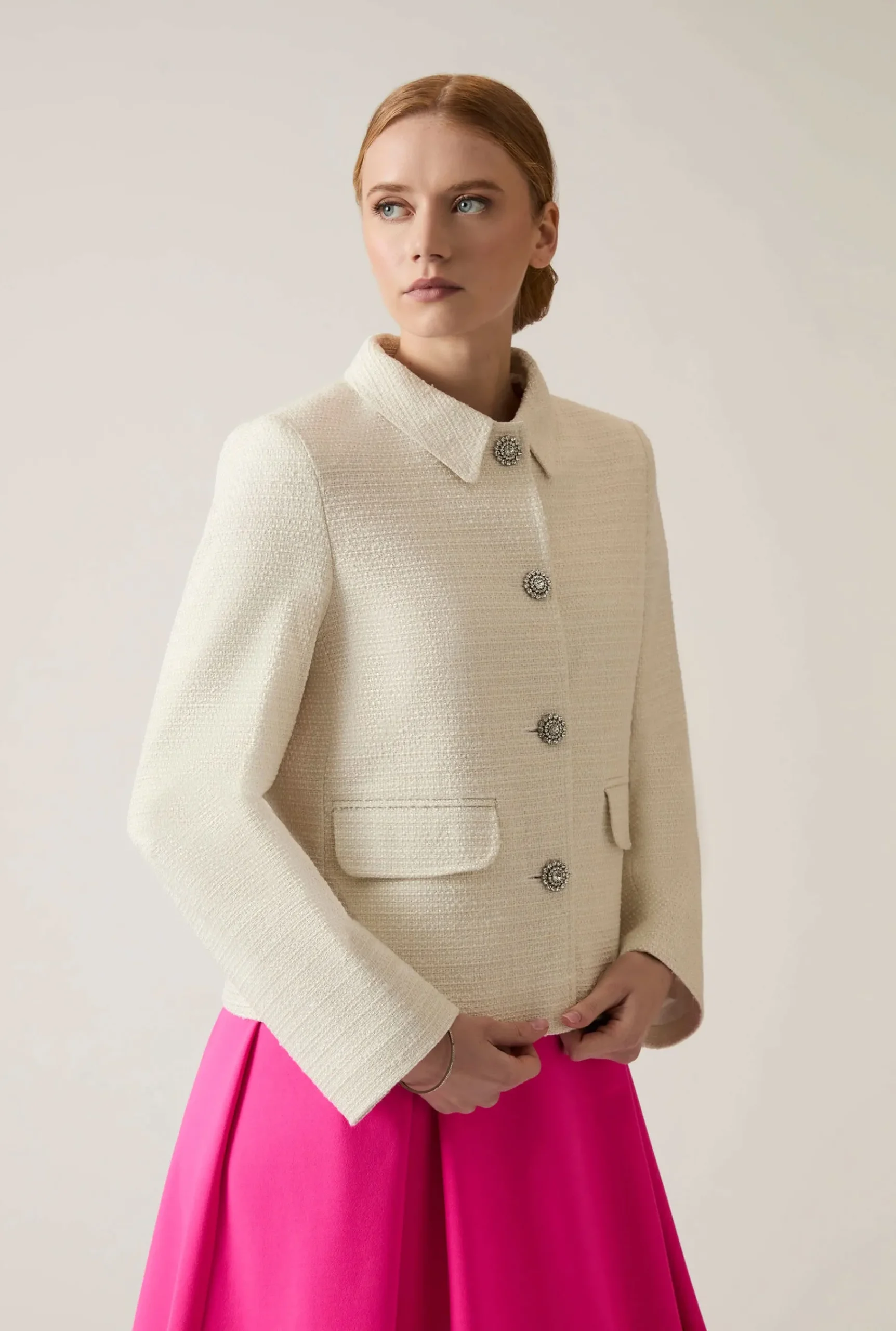 James Lakeland Cream Tweed Jacket