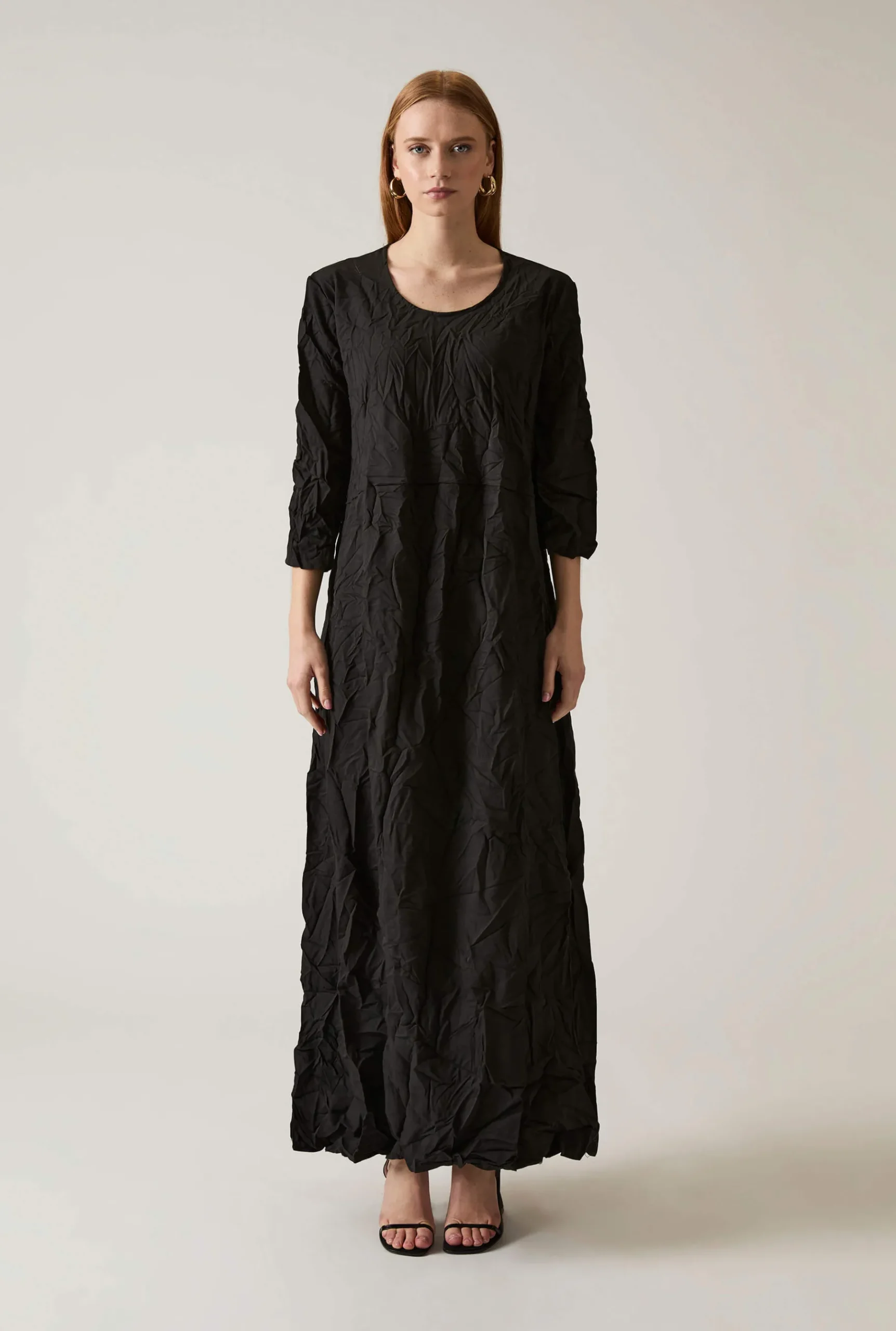 James Lakeland Crinkled Black Maxi Dress