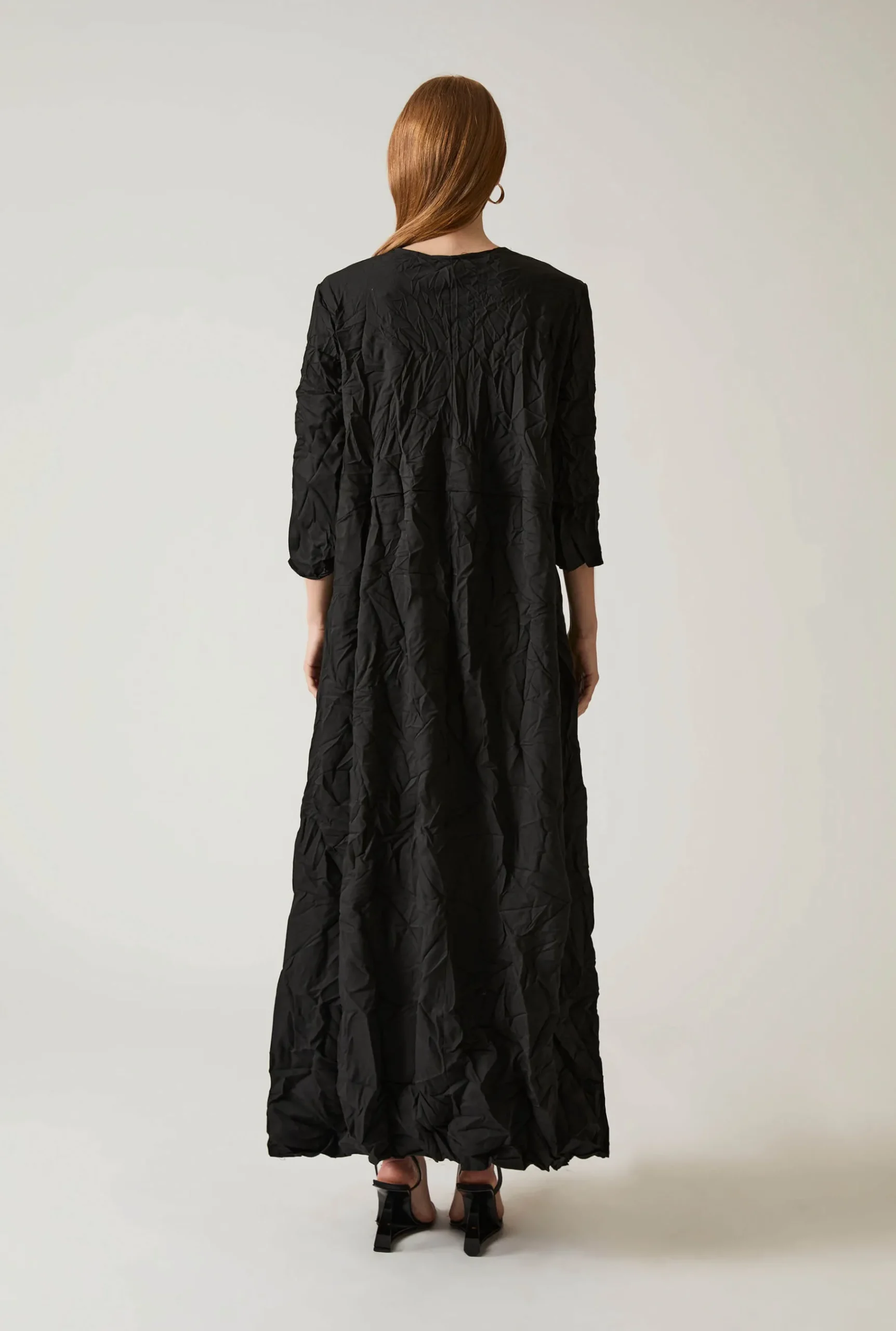James Lakeland Crinkled Black Maxi Dress
