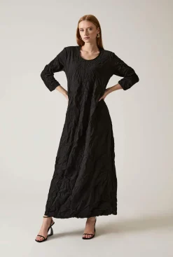 James Lakeland Crinkled Black Maxi Dress
