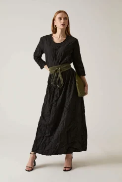 James Lakeland Crinkled Black Maxi Dress