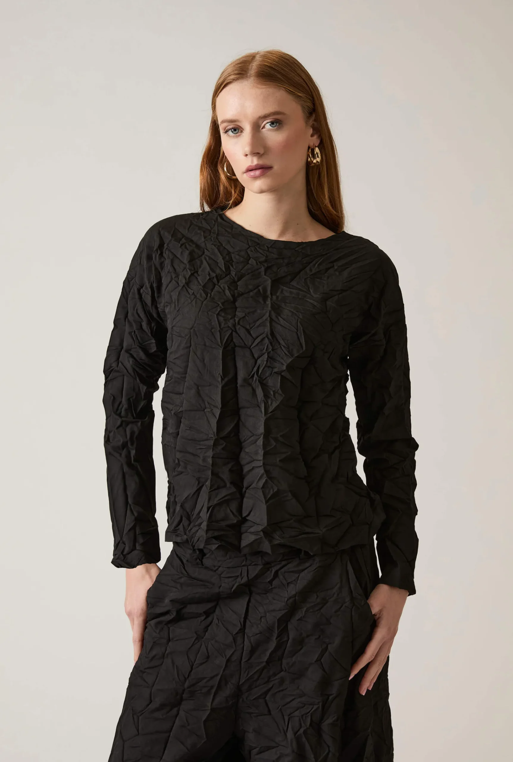James Lakeland Crinkled Black Top