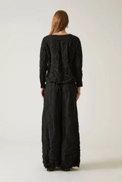 James Lakeland Crinkled Black Trousers
