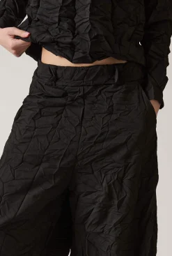 James Lakeland Crinkled Black Trousers