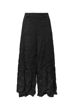 James Lakeland Crinkled Black Trousers