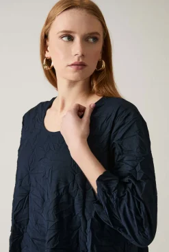 James Lakeland Crinkled Navy Maxi Dress