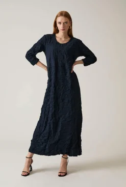 James Lakeland Crinkled Navy Maxi Dress