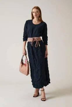 James Lakeland Crinkled Navy Maxi Dress