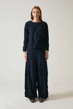 James Lakeland Crinkled Navy Top