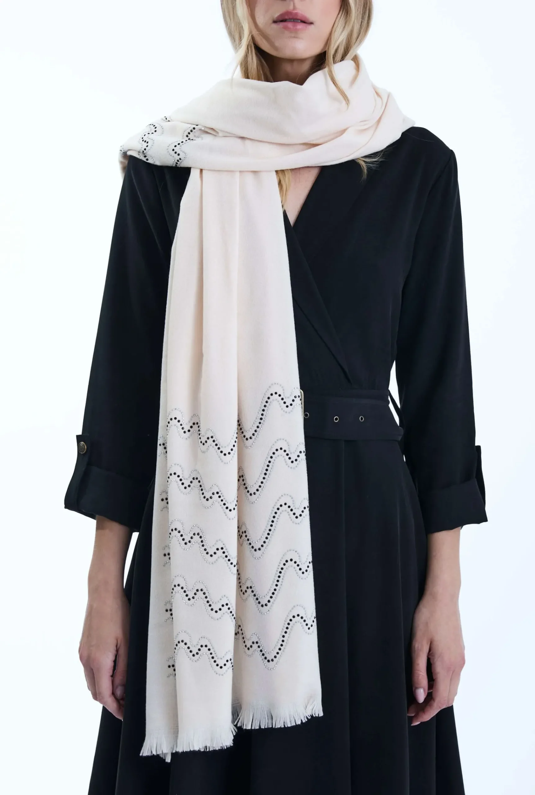 James Lakeland Crystal Wave Cream Scarf